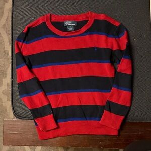 Polo by Ralph Lauren boys Red and Blue Striped Crewneck Sweater boys size 6